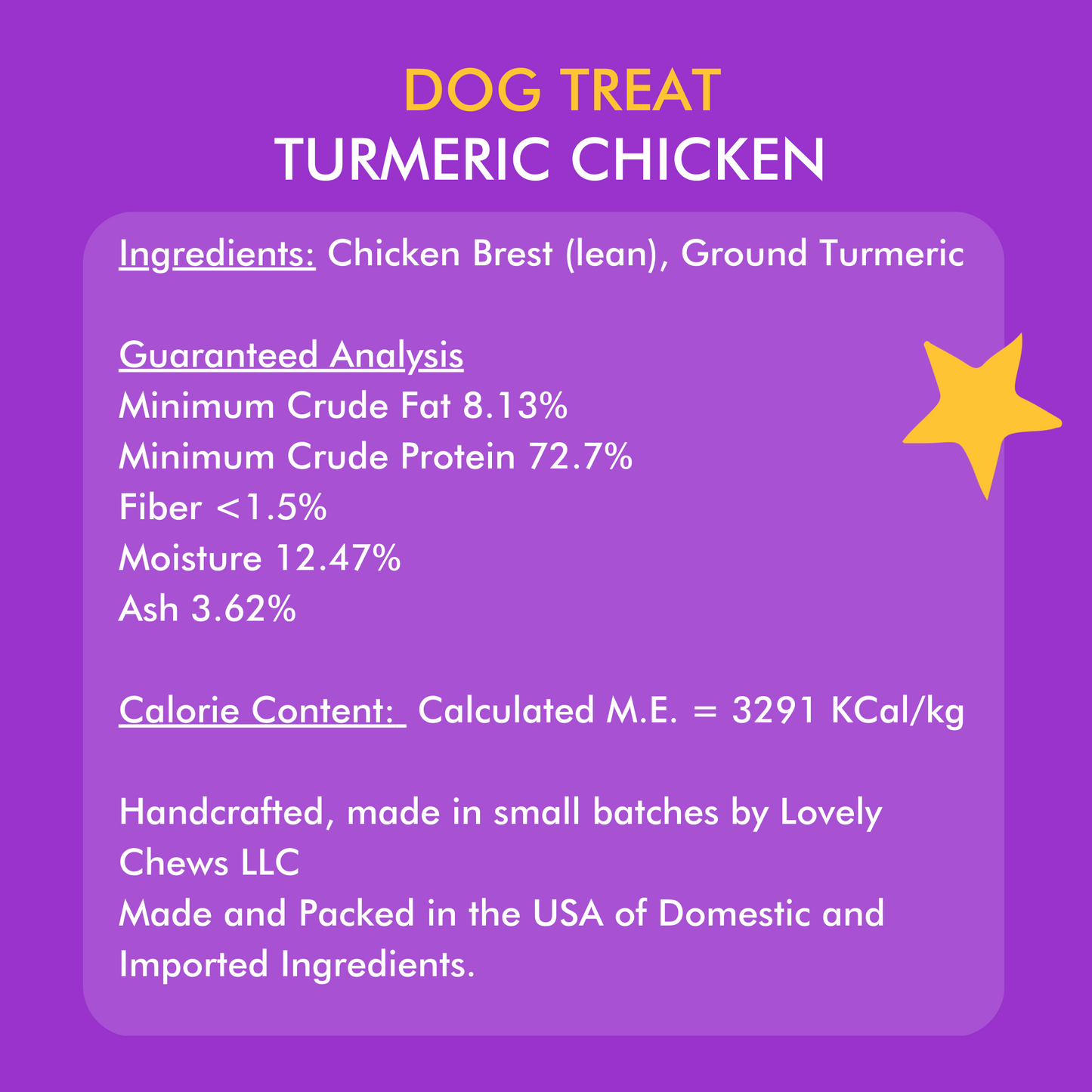 Turmeric Chicken Jerky Dog Treat _Analysis