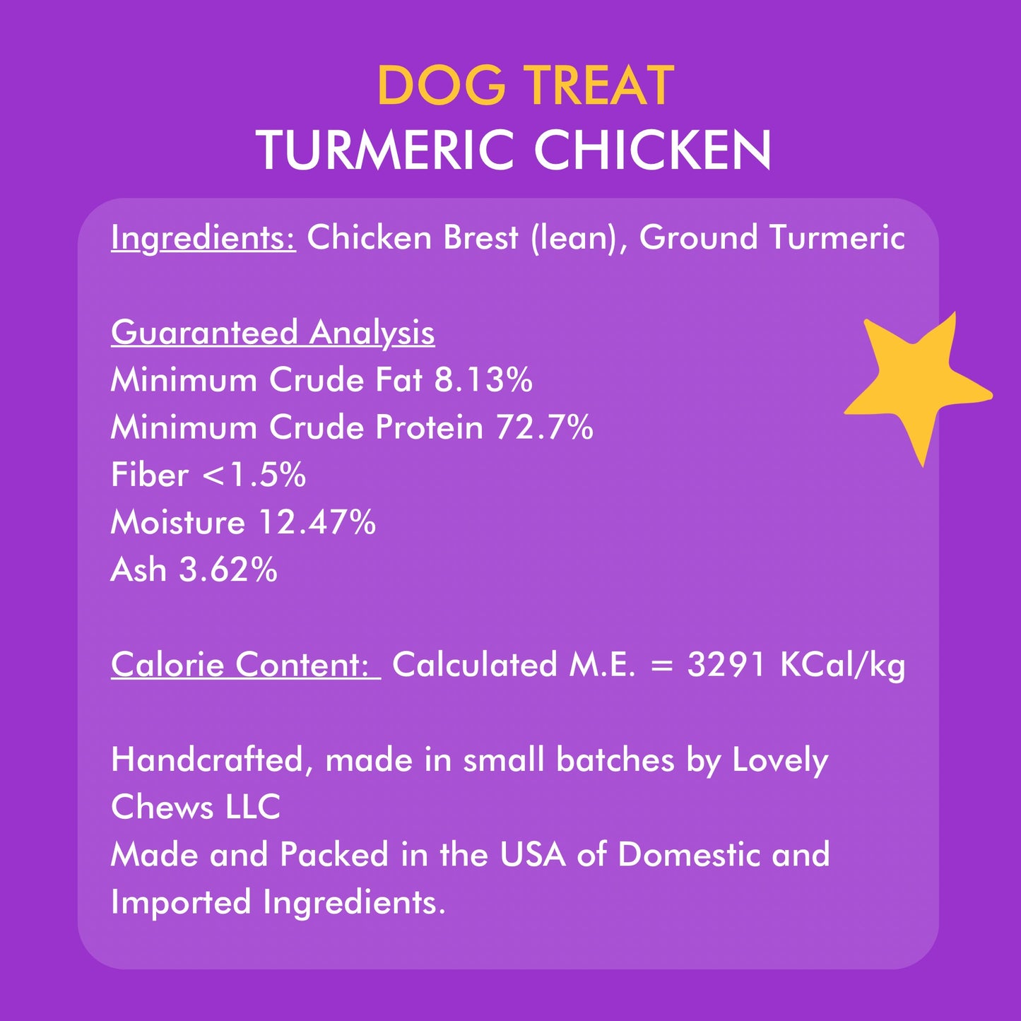 Turmeric Chicken Dog Treat